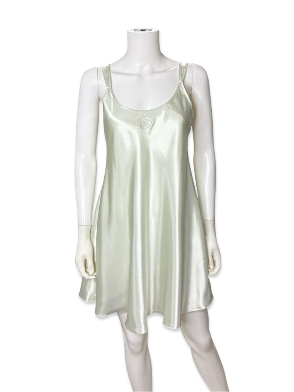 Oscar de la Renta Pink Label Light Green Satin Nightgown
